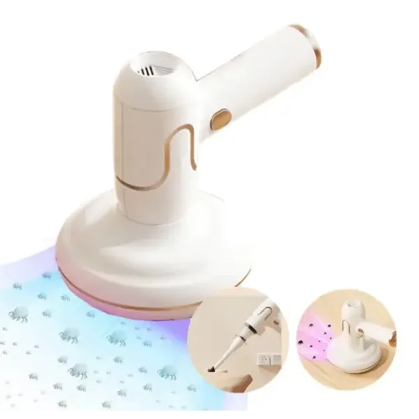 Беспроводной пылесос для удаления клещей Vacuum Cleaner Mite Remover Пылесос – антиклещ с насадками для УФ стерилизации и дезинфекции подушек, игрушек, мебели