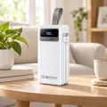Белый Power Bank Aroimac ORA503 40000 mAh • Портативное зарядное устройство Aroimac ORA503 с быстрой зарядкой 22,5W Fast Charge QC3.0, 4 USB выхода и LED дисплеем