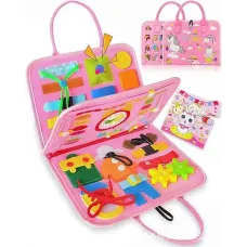 Бизиборд 21 в 1 в виде сумочки с большим числом развивающих элементов