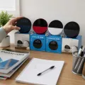 Bluetooth-колонка ECHQ Spot с цифровыми часами, будильником и термометром • Настольный гаджет 4 в 1 с круглым корпусом и тканевой панелью для тумбочки, стола и кабинета