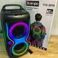 Bluetooth колонка Portable Party Speaker TTD-2016 • Портативна бездротова акустична система TTD-2016 з караоке, LED-підсвіткою, USB, FM-радіо та акумулятором