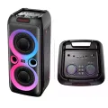 Bluetooth колонка TTD-2809 20 Вт • Портативна бездротова акустична система TTD-2809 з двома динаміками 8 дюймів, караоке, LED-підсвіткою, USB, FM-радіо та TWS