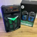 Bluetooth колонка Wireless Speaker TTD-8243 • Портативная аккумуляторная акустическая система Wireless Speaker TTD-8243 с караоке, USB, FM-радио, микрофонным входом и LED-подсветкой