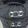 Чехлы для колес DT-514 Black L • Комплект защитных чехлов DT-514 на 4 автомобильных колеса R18–R20 для сезонного хранения и транспортировки шин