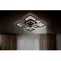 Черная потолочная светодиодная люстра X-593 с пультом • LED-люстра квадраты для спальни, гостиной, кухни и современного интерьера