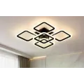Черная потолочная светодиодная люстра X-596 с пультом • LED-люстра квадраты для спальни, гостиной, кухни и современного интерьера