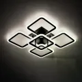 Черная потолочная светодиодная люстра X-596 с пультом • LED-люстра квадраты для спальни, гостиной, кухни и современного интерьера