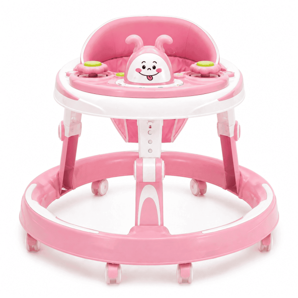 Детские ходунки X-622 розовые со световыми эффектами • Ходунки для малышей с игровой панелью для первых шагов, игр и домашнего использования