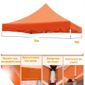 Крыша 3х3 м для раздвижного шатра • Сменный верхний тент для торгового павильона, складного навеса и уличного шатра