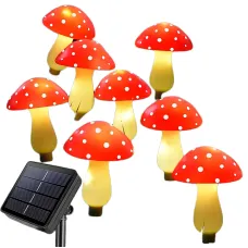 Декоративная гирлянда Мухоморы с солнечной батареей ∙ Садовая гирлянда мухоморы 8 режимов свечения Декоративная гирлянда Мухоморы с солнечной батареей ∙ Садовая гирлянда мухоморы 8 режимов свечения