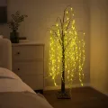 Декоративна LED-верба KAR308 на підставці, висота 1,8 м, 192 світлодіоди • штучне світлове дерево з теплим білим сяйвом, від мережі 220 В, для інтер'єру, вітрин і фотозон
