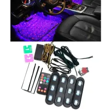 Декоративная RGB подсветка ковриков салона автомобиля Starlights Атмосферные LED лампы «Звездное небо» в авто, с пультом