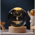 Декоративный 3D ночник Хрустальный Шар 8 см · Настольная лампа - светильник с 3D эффектом Галлактика