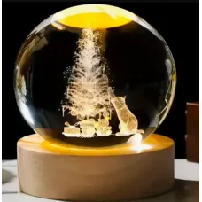 Декоративный Новогодний 3D ночник Хрустальный Шар 8 см · Настольная лампа - светильник с 3D эффектом с новогодней тематикой Декоративный Новогодний 3D ночник Хрустальный Шар 8 см · Настольная лампа - светильник с 3D эффектом с новогодней тематикой