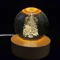 Декоративный Новогодний 3D ночник Хрустальный Шар 8 см · Настольная лампа - светильник с 3D эффектом с новогодней тематикой
