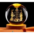 Декоративный Новогодний 3D ночник Хрустальный Шар 8 см · Настольная лампа - светильник с 3D эффектом с новогодней тематикой