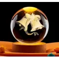 Декоративный Новогодний 3D ночник Хрустальный Шар 8 см · Настольная лампа - светильник с 3D эффектом с новогодней тематикой
