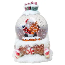 Декоративный водяной шар Санта с музыкой на заводном механизме ∙ Шар музыкальный Санта на санях Декоративный водяной шар Санта с музыкой на заводном механизме ∙ Шар музыкальный Санта на санях