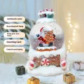 Декоративный водяной шар Санта с музыкой на заводном механизме ∙ Шар музыкальный Санта на санях