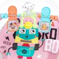 Детская качалка-шезлонг 27245 розовый • Детское кресло-качалка 27245 с музыкой, вибрацией, игровой дугой и питанием от 2 батареек AA