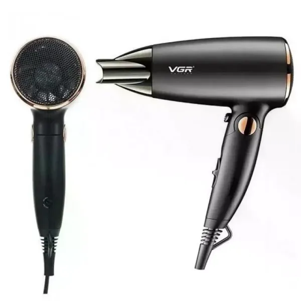 Дорожный складной фен VGR V-439 1600W • Компактный фен для сушки и укладки волос с холодным обдувом и насадкой-концентратором