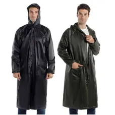 Дождевик на молнии с капюшоном ∙ Водонепроницаемый походный плащ – накидка от дождя Дождевик на молнии с капюшоном ∙ Водонепроницаемый походный плащ – накидка от дождя