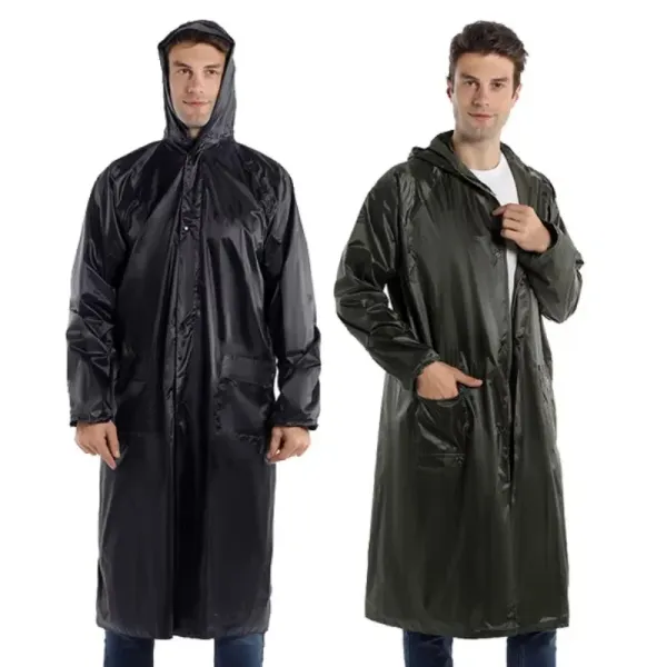 Дождевик на молнии с капюшоном ∙ Водонепроницаемый походный плащ – накидка от дождя