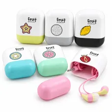 Проводные наушники Keeka Fruit MC-125 • Вакуумная гарнитура Keeka Fruit MC-125 с микрофоном, mini-Jack 3,5 мм и кейсом, ассорти 6 видов