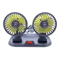 Двухголовый вентилятор для салона авто с регулятором скорости и поворотом 360° • Автомобильный вентилятор с двумя головками USB X666
