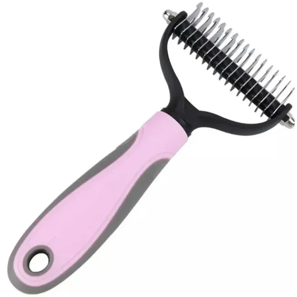 Двусторонняя расческа для вычесывания шерсти кошек и собак • Универсальная двусторонняя расческа для шерсти и подшёрстка домашних животных