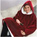 Двухсторонняя толстовка-плед Huggle Hoodie Blanket с капюшоном ∙ Синяя