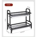 Двухъярусная сушилка для посуды LY-620 · Кухонная настольная металлическая стойка для сушки и хранения посуды