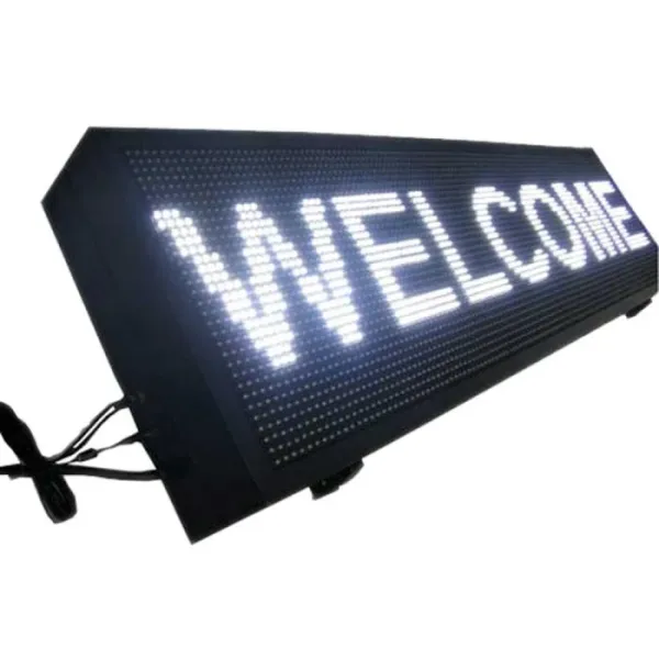 Двухсторонняя светодиодная бегущая строка 100*40 см Уличная влагостойкая Рекламная вывеска - табло White doule side Белая