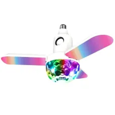 Дисколампа музыкальная светодиодная в патрон ∙ Музыкальная LED лампа с вращением ∙ Bluetooth подключение