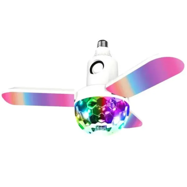 Дисколампа музыкальная светодиодная в патрон ∙ Музыкальная LED лампа с вращением ∙ Bluetooth подключение