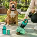 Диспенсер для пакетов BE CLEAN DT-1274 зеленый • Портативный контейнер BE CLEAN DT-1274 для уборки за собакой с карабином