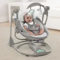 Дитяча електрогойдалка Bright Starts Зебра X-639 • Автоматична гойдалка-шезлонг Bright Starts Зебра X-639 для немовлят до 9 кг із музикою, вібрацією та складаною конструкцією