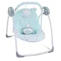 Детская электронная качеля для новорожденных X-644 зеленая • Укачивающий центр для малыша с автоматическим качанием, мелодиями и мягким сиденьем