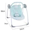 Детская электронная качеля для новорожденных X-644 зеленая • Укачивающий центр для малыша с автоматическим качанием, мелодиями и мягким сиденьем
