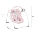 Детская электронная качеля для новорожденных X-645 розовая • Укачивающий центр для малыша с автоматическим качанием, мелодиями и мягким сиденьем