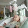 Детская качеля Ingenuity SimpleComfort X-638 • Электронная качеля для новорожденных с 6 скоростями, вибрацией, звуками природы и компактной конструкцией