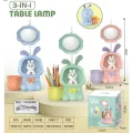 Детская настольная аккумуляторная LED лампа 3in1 Rabbit BLUE GREEN • Ночник с гибким USB-подсветкой для учебы и сна