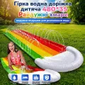 Дитяча водна гірка-доріжка X-736 480×35 см Веселкові хмари • Надувна водна доріжка X-736 з розпиленням води та фінішною подушкою для дачі, двору та саду
