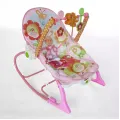 Детское кресло-качалка 68112-1 разноцветное • Шезлонг-качалка для новорожденных с вибрацией, мелодиями, игрушками и регулируемой спинкой