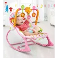 Детское кресло-качалка 68112-1 разноцветное • Шезлонг-качалка для новорожденных с вибрацией, мелодиями, игрушками и регулируемой спинкой
