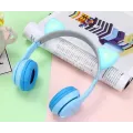 Детские беспроводные Bluetooth наушники Cat Y47 с кошачьими светящимися LED ушками и микрофоном