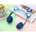 Детские беспроводные Bluetooth наушники Cat Y47 с кошачьими светящимися LED ушками и микрофоном