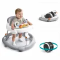 Детские ходунки 2в1 KAR74 с 8 уровнями регулировки высоты • Складной игровой центр с музыкальной панелью и эргономичным сиденьем для малышей