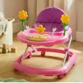 Детские ходунки розовые с пчелкой X-621 • Ходунки для малышей с игровой панелью, звуковыми эффектами и регулировкой высоты