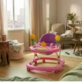 Детские ходунки розовые с пчелкой X-621 • Ходунки для малышей с игровой панелью, звуковыми эффектами и регулировкой высоты